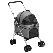 Hondenwagen inklapbaar 76x50x100 cm grijs oxford stof