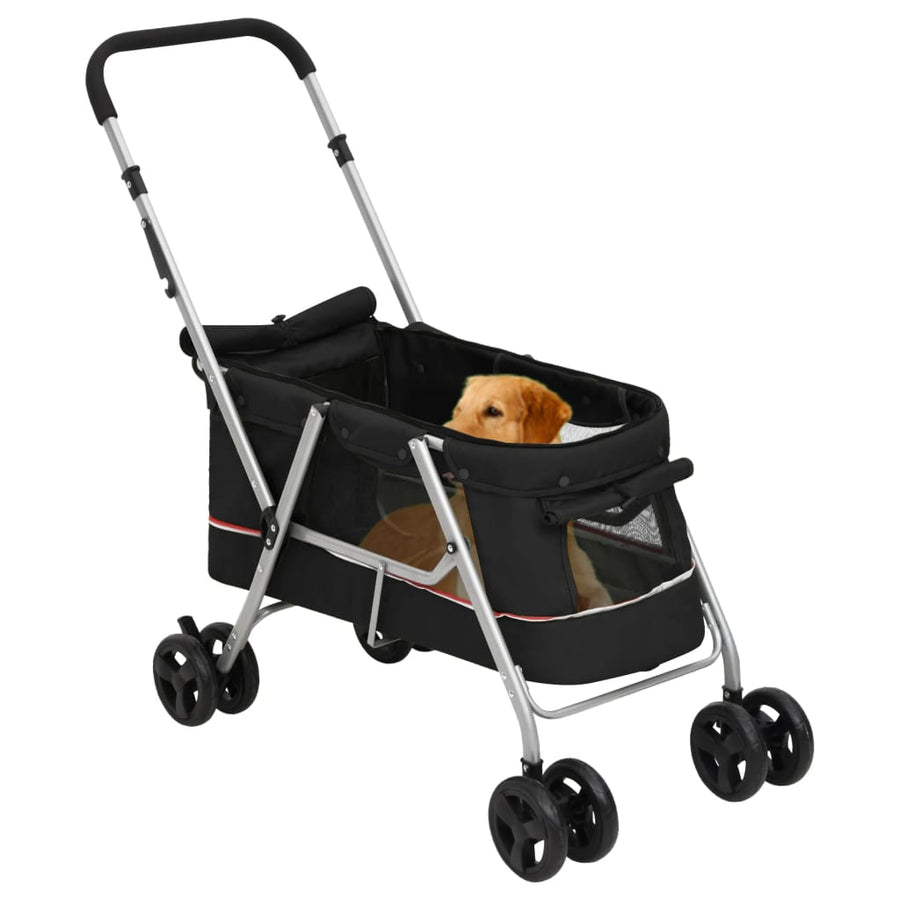 Hondenwagen Inklapbaar 100X49X96 Cm Linnenstof Zwart