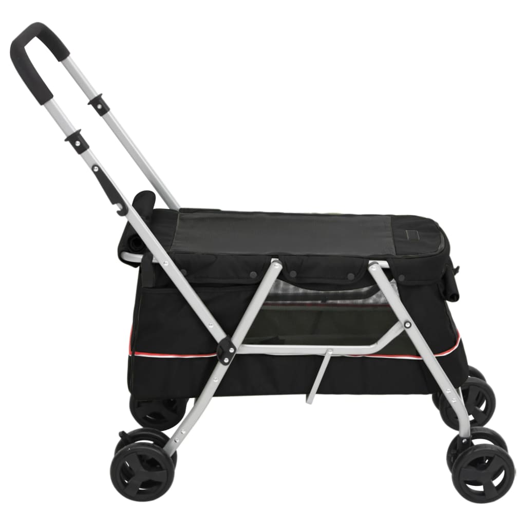 Hondenwagen Inklapbaar 100X49X96 Cm Linnenstof Zwart
