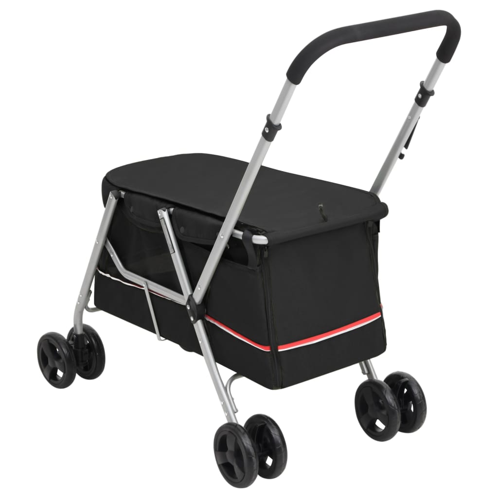 Hondenwagen Inklapbaar 100X49X96 Cm Linnenstof Zwart