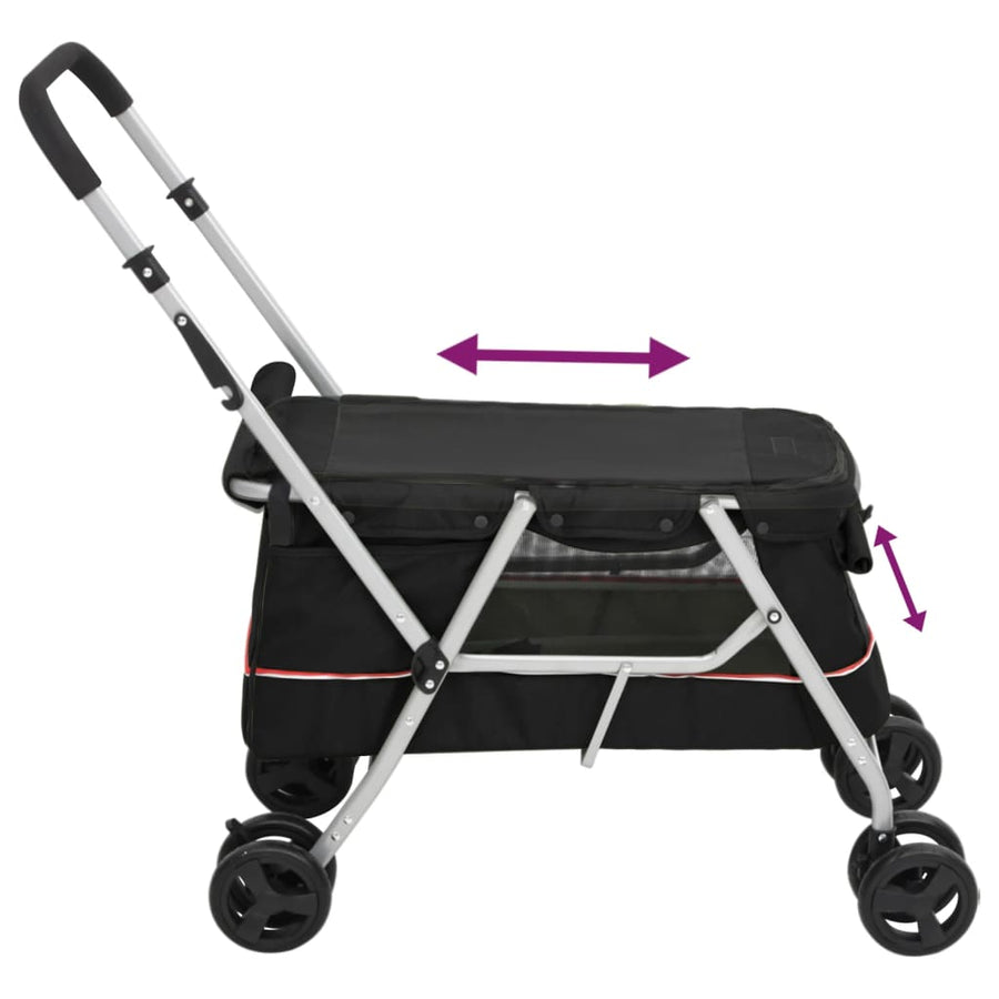 Hondenwagen Inklapbaar 100X49X96 Cm Linnenstof Zwart