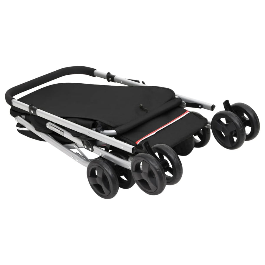 Hondenwagen Inklapbaar 100X49X96 Cm Linnenstof Zwart