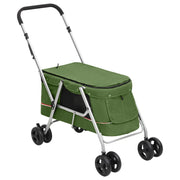 Hondenwagen 100x49x96 cm groen linnenstof