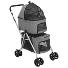 Hondenwagen 2-laags inklapbaar grijs 83x48x97 cm