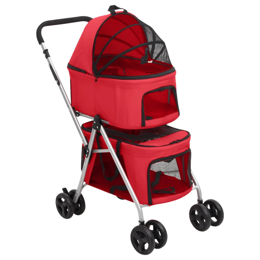 Hondenwagen 2-Laags Inklapbaar 83X48X97 Cm Oxford Stof Grijs