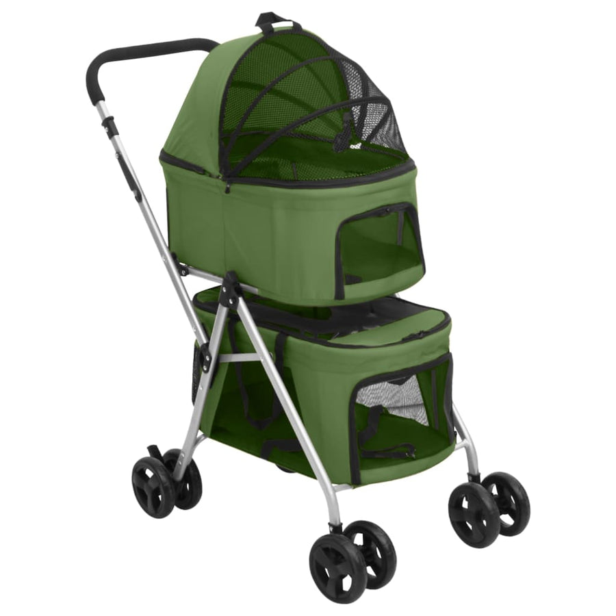 Hondenwagen 2-Laags Inklapbaar 83X48X97 Cm Oxford Stof Grijs