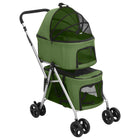 Hondenwagen 2-laags inklapbaar groen 83x48x97 cm
