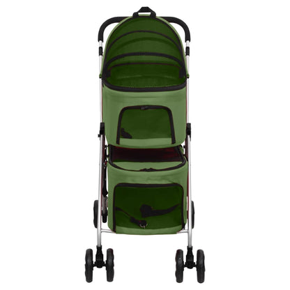 Hondenwagen 2-Laags Inklapbaar 83X48X97 Cm Oxford Stof Groen