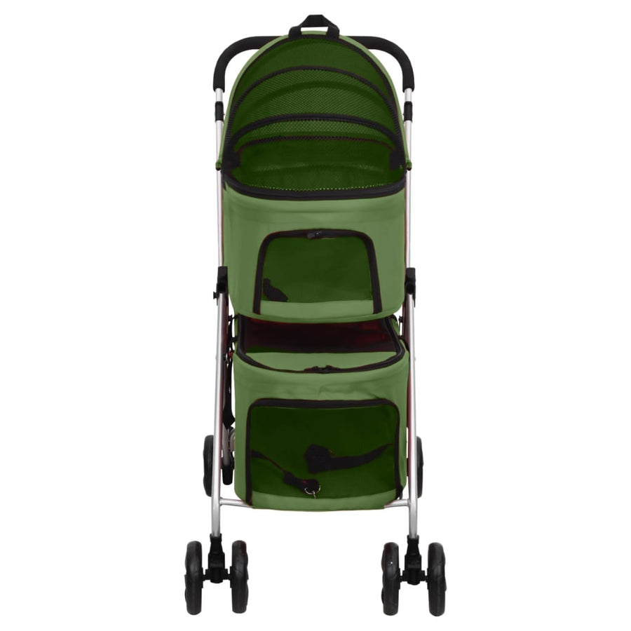 Hondenwagen 2-Laags Inklapbaar 83X48X97 Cm Oxford Stof Groen