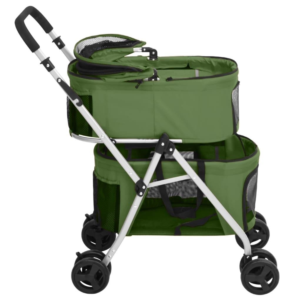 Hondenwagen 2-Laags Inklapbaar 83X48X97 Cm Oxford Stof Groen