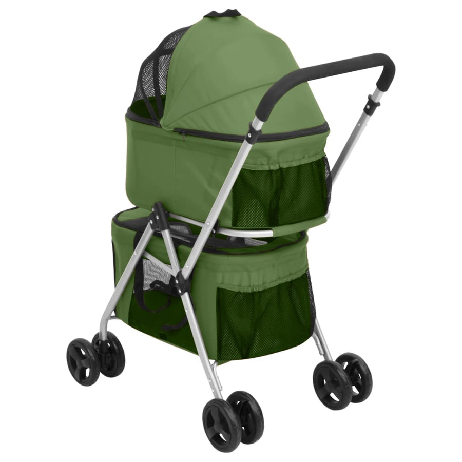Hondenwagen 2-Laags Inklapbaar 83X48X97 Cm Oxford Stof Groen
