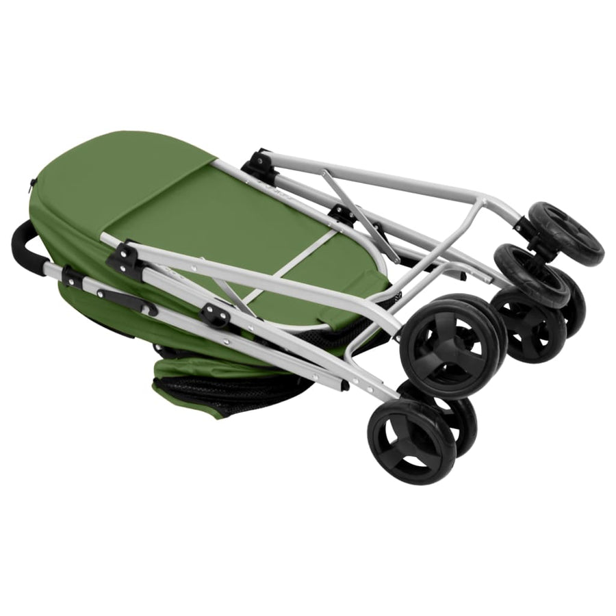 Hondenwagen 2-Laags Inklapbaar 83X48X97 Cm Oxford Stof Groen