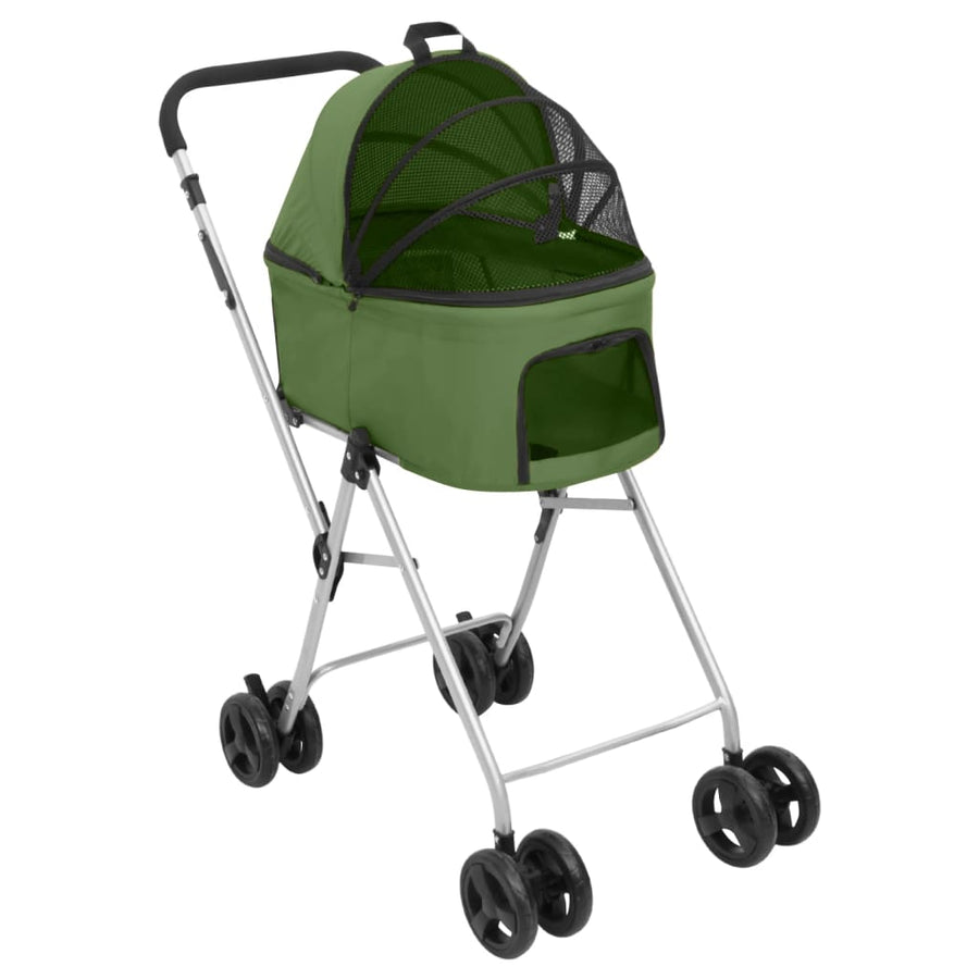 Hondenwagen 2-Laags Inklapbaar 83X48X97 Cm Oxford Stof Groen