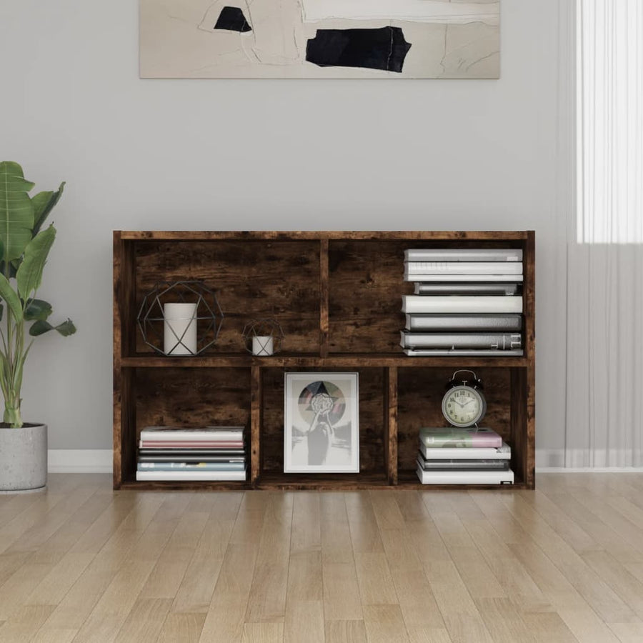 Boekenkast/Dressoir 50X25X80 Cm Bewerkt Hout Kleur Gerookt eiken