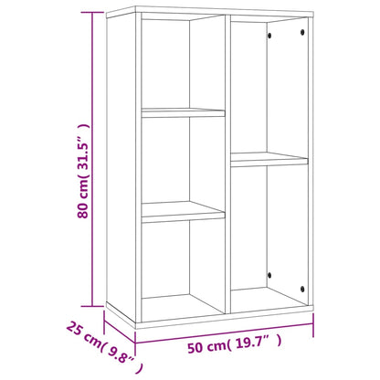 Boekenkast/Dressoir 50X25X80 Cm Bewerkt Hout Kleur Gerookt eiken