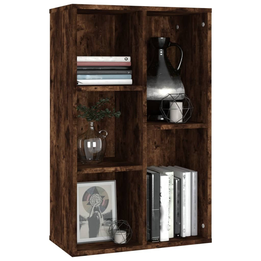 Boekenkast/Dressoir 50X25X80 Cm Bewerkt Hout Kleur Gerookt eiken