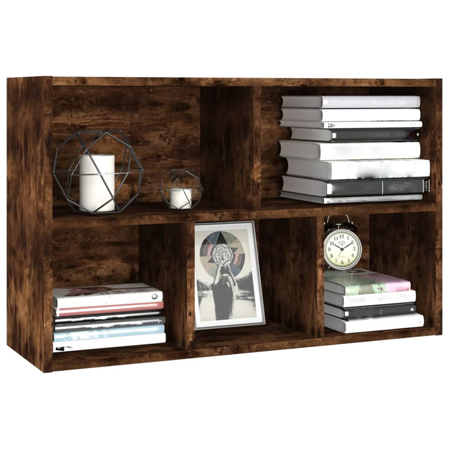 Boekenkast/Dressoir 50X25X80 Cm Bewerkt Hout Kleur Gerookt eiken