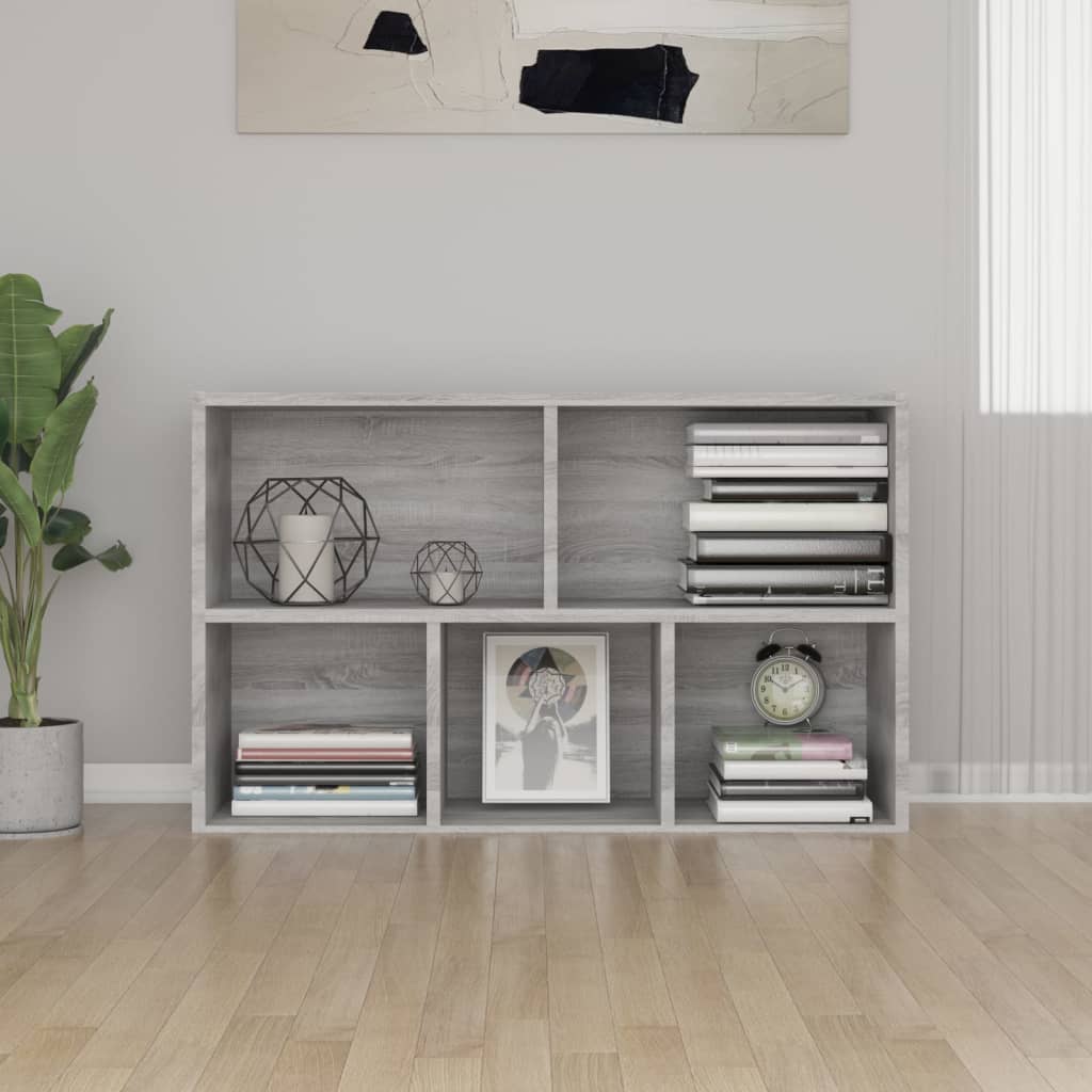 Boekenkast/Dressoir 50X25X80 Cm Bewerkt Hout Sonoma Grijs Grijs sonoma