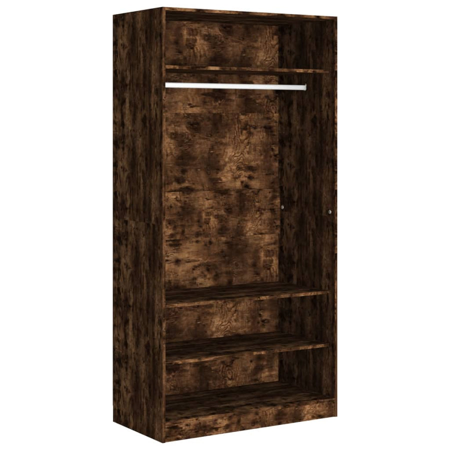 Kledingkast Bewerkt Hout Kleurig Gerookt Eiken 3 schappen 100 x 50 x 200 cm