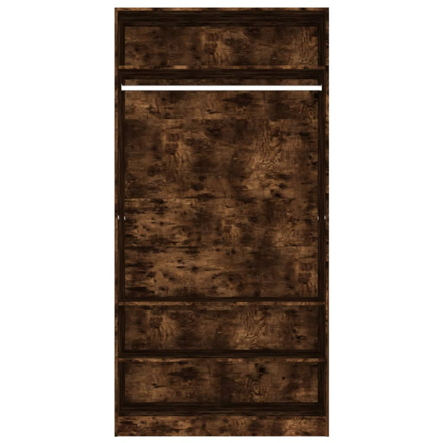 Kledingkast Bewerkt Hout Kleurig Gerookt Eiken 3 schappen 100 x 50 x 200 cm