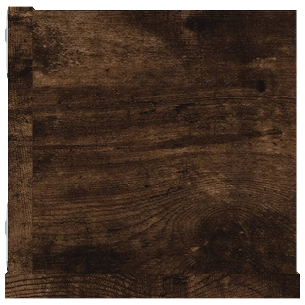 CD-wandschap 100x18x18 cm bewerkt hout gerookt eikenkleurig Gerookt eiken