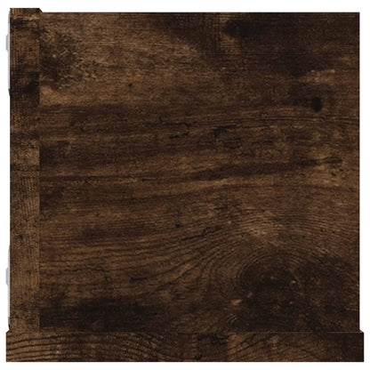 CD-wandschap 100x18x18 cm bewerkt hout gerookt eikenkleurig Gerookt eiken