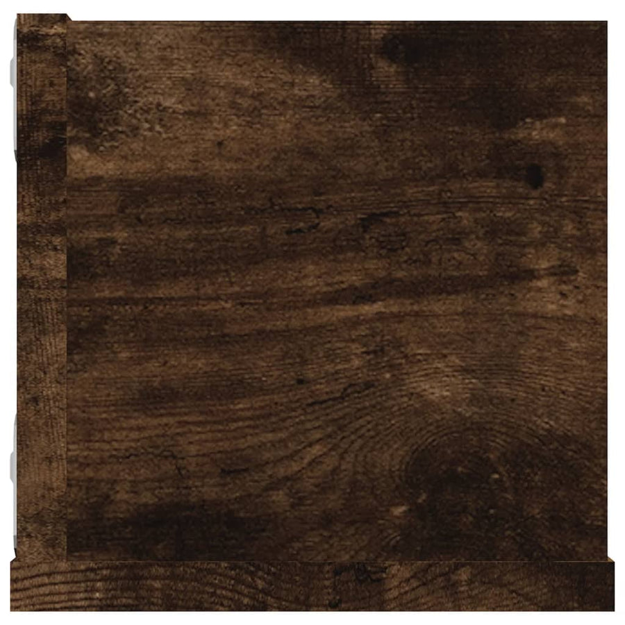 CD-wandschap 100x18x18 cm bewerkt hout gerookt eikenkleurig Gerookt eiken