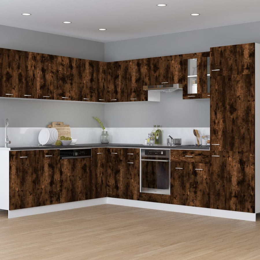 Hangkast 29,5x31x60 cm bewerkt hout gerookt eikenkleurig Gerookt eiken
