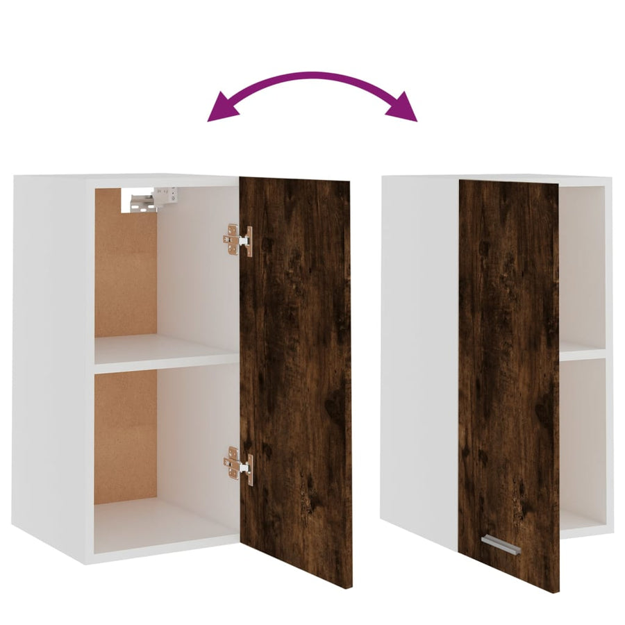 Hangkast 29,5x31x60 cm bewerkt hout gerookt eikenkleurig Gerookt eiken