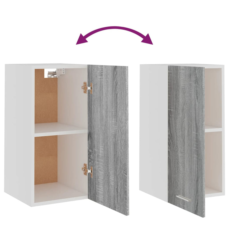 Hangkast 29,5x31x60 cm bewerkt hout grijs sonoma eikenkleurig Grijs sonoma