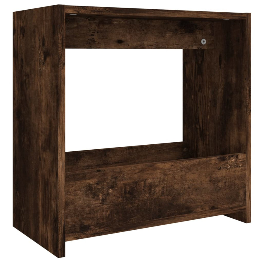 Bijzettafel 50X26X50 Cm Bewerkt Hout Kleurig Gerookt eiken