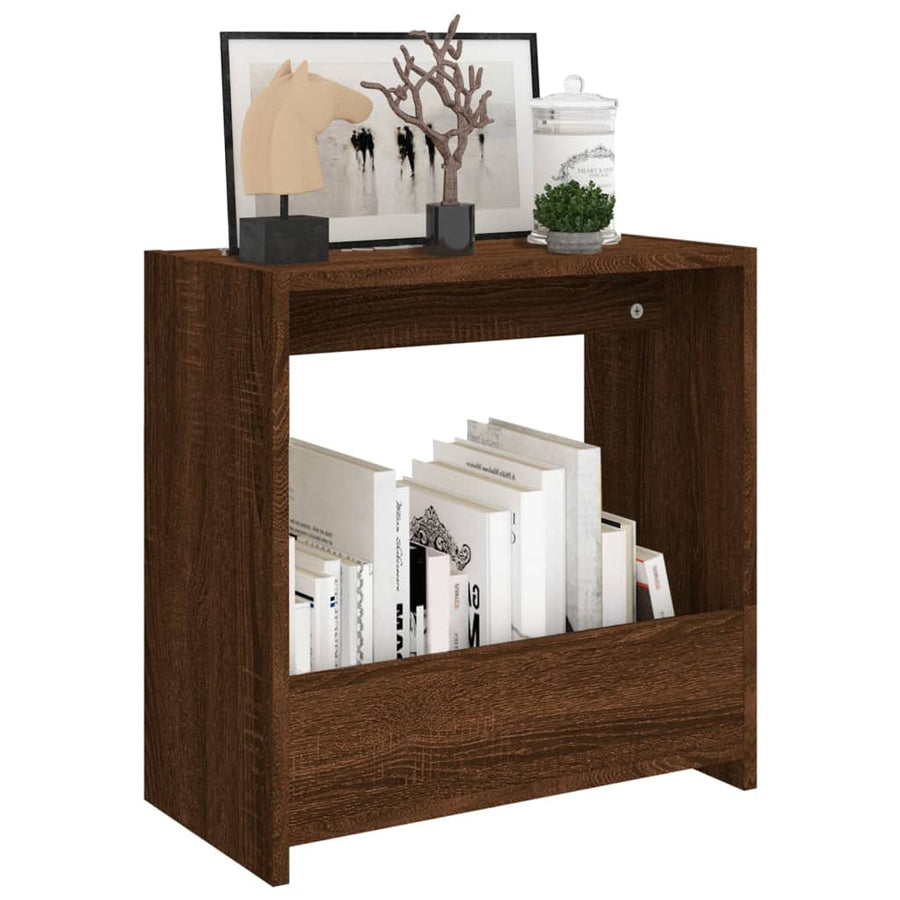 Bijzettafel 50X26X50 Cm Bewerkt Hout Bruin Eikenkleur Bruineiken