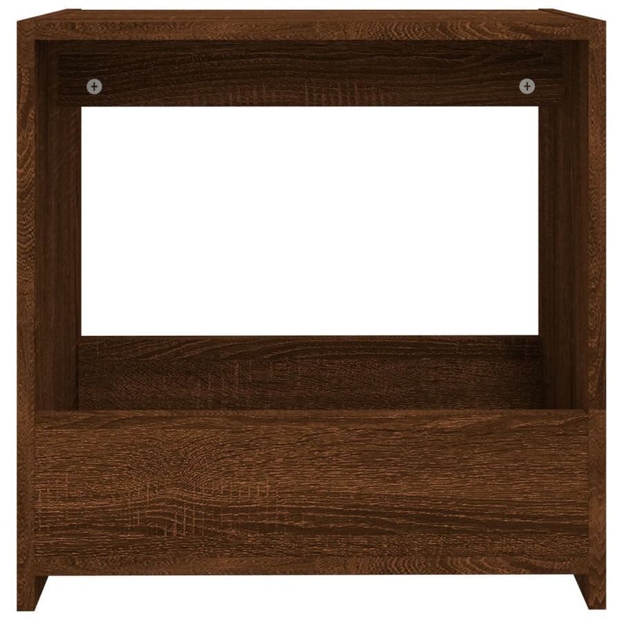 Bijzettafel 50X26X50 Cm Bewerkt Hout Bruin Eikenkleur Bruineiken