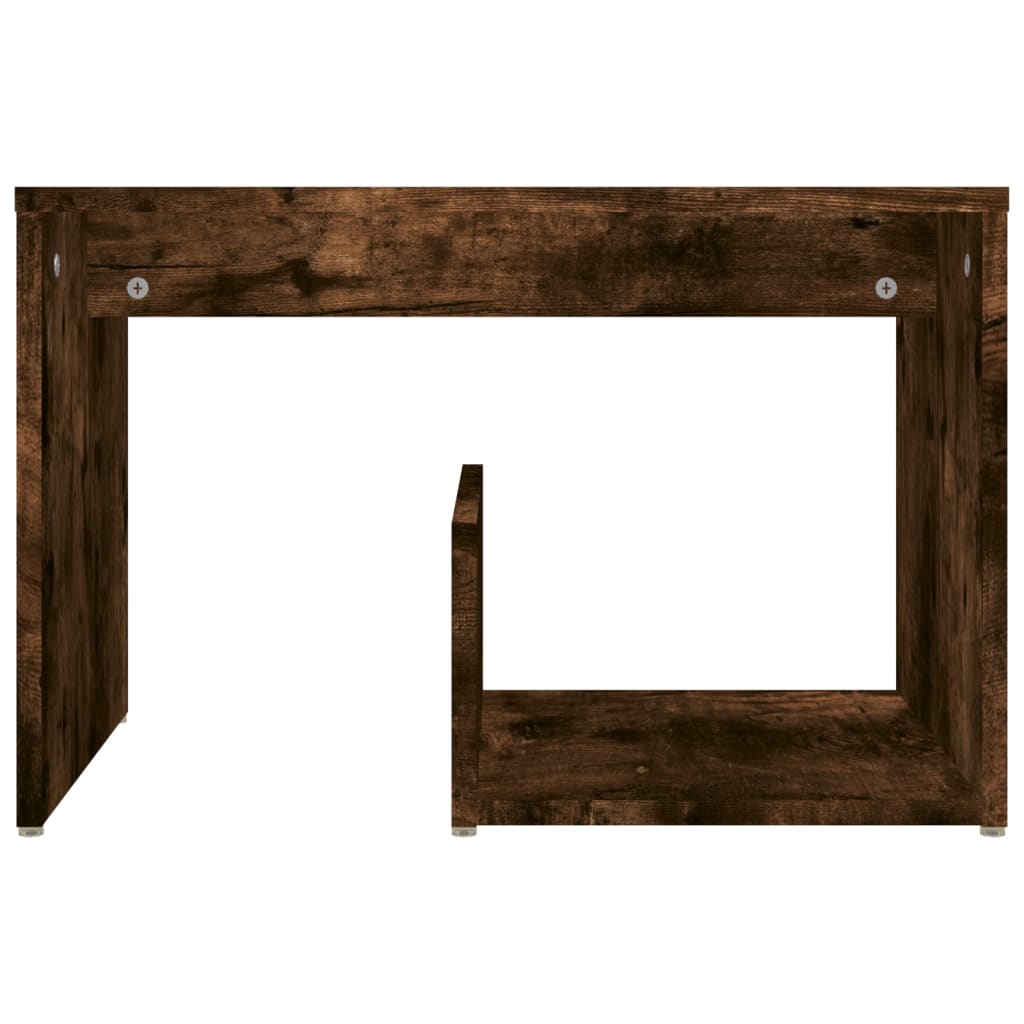 Bijzettafel 59X36X38 Cm Bewerkt Hout Kleurig Gerookt eiken