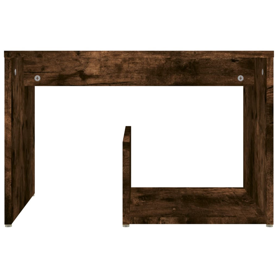 Bijzettafel 59X36X38 Cm Bewerkt Hout Kleurig Gerookt eiken