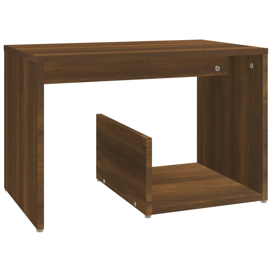 Bijzettafel 59X36X38 Cm Bewerkt Hout Bruin Eikenkleur Bruineiken