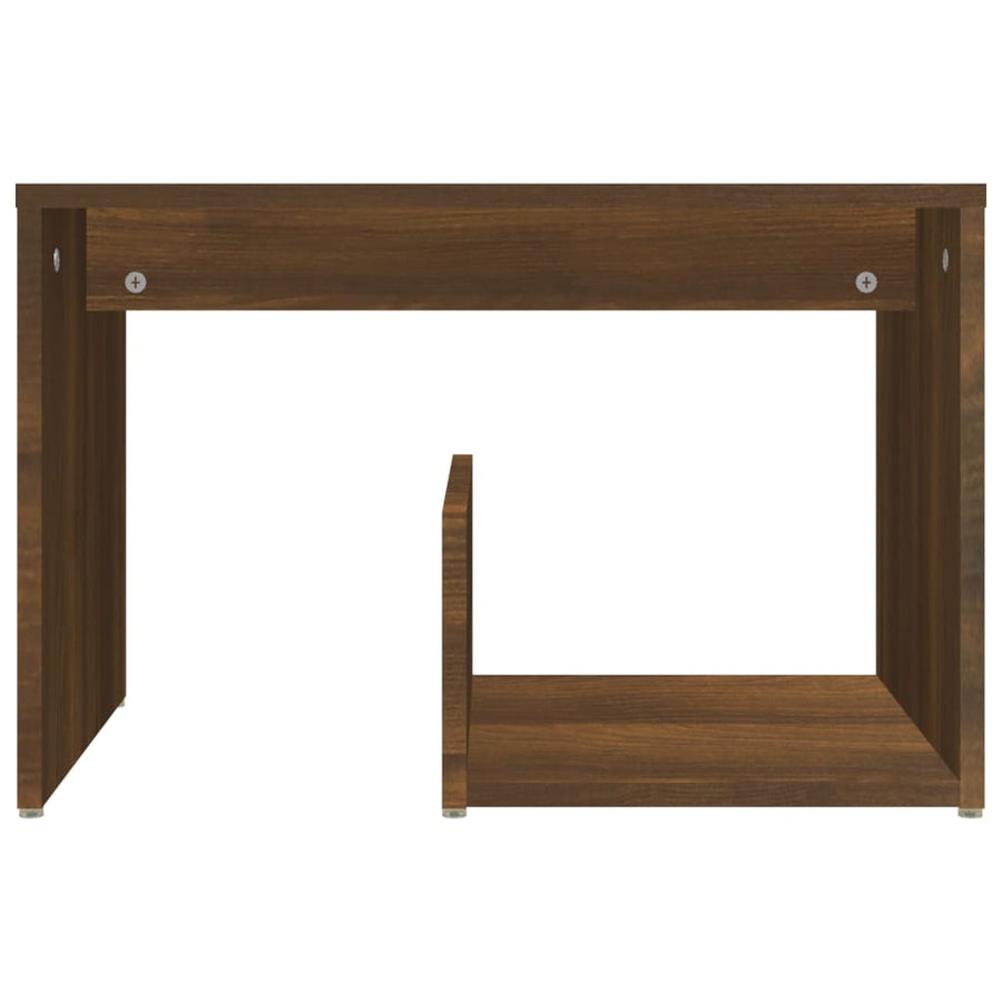 Bijzettafel 59X36X38 Cm Bewerkt Hout Bruin Eikenkleur Bruineiken