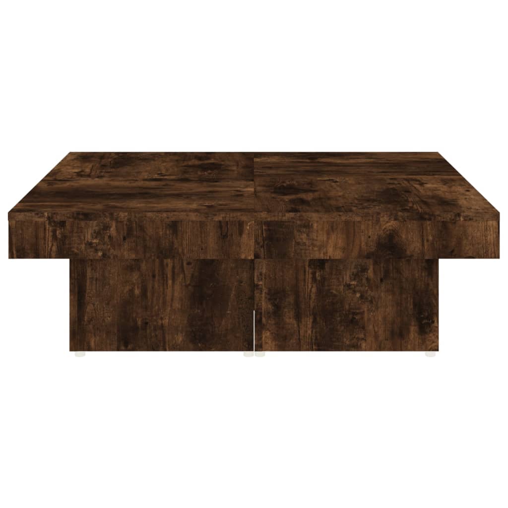 Salontafel 90X90X28 Cm Bewerkt Hout Kleurig Gerookt eiken