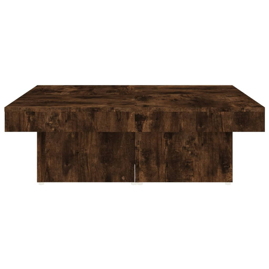 Salontafel 90X90X28 Cm Bewerkt Hout Kleurig Gerookt eiken