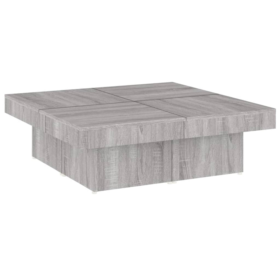 Salontafel 90X90X28 Cm Bewerkt Hout Eikenkleurig Grijs sonoma