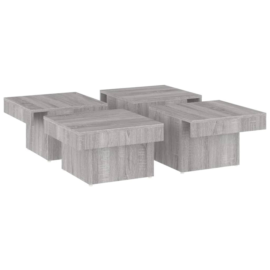 Salontafel 90X90X28 Cm Bewerkt Hout Eikenkleurig Grijs sonoma