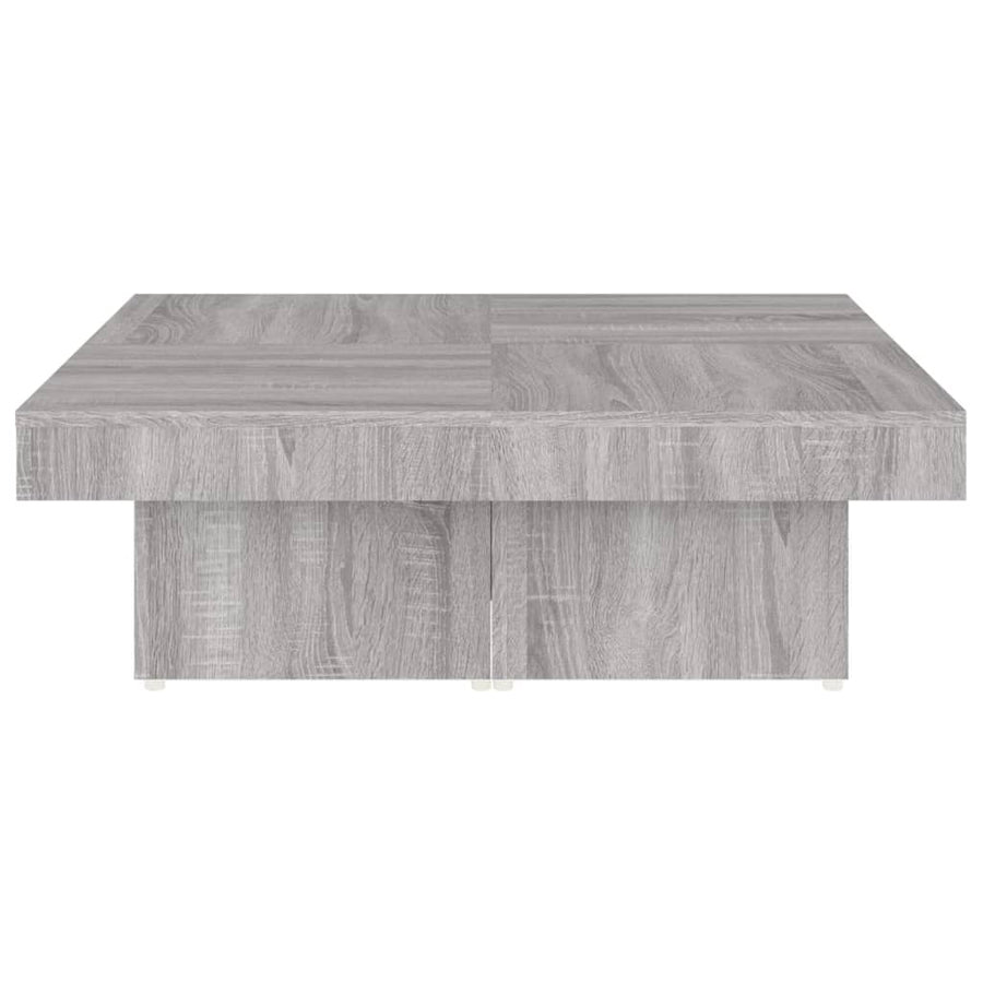 Salontafel 90X90X28 Cm Bewerkt Hout Eikenkleurig Grijs sonoma