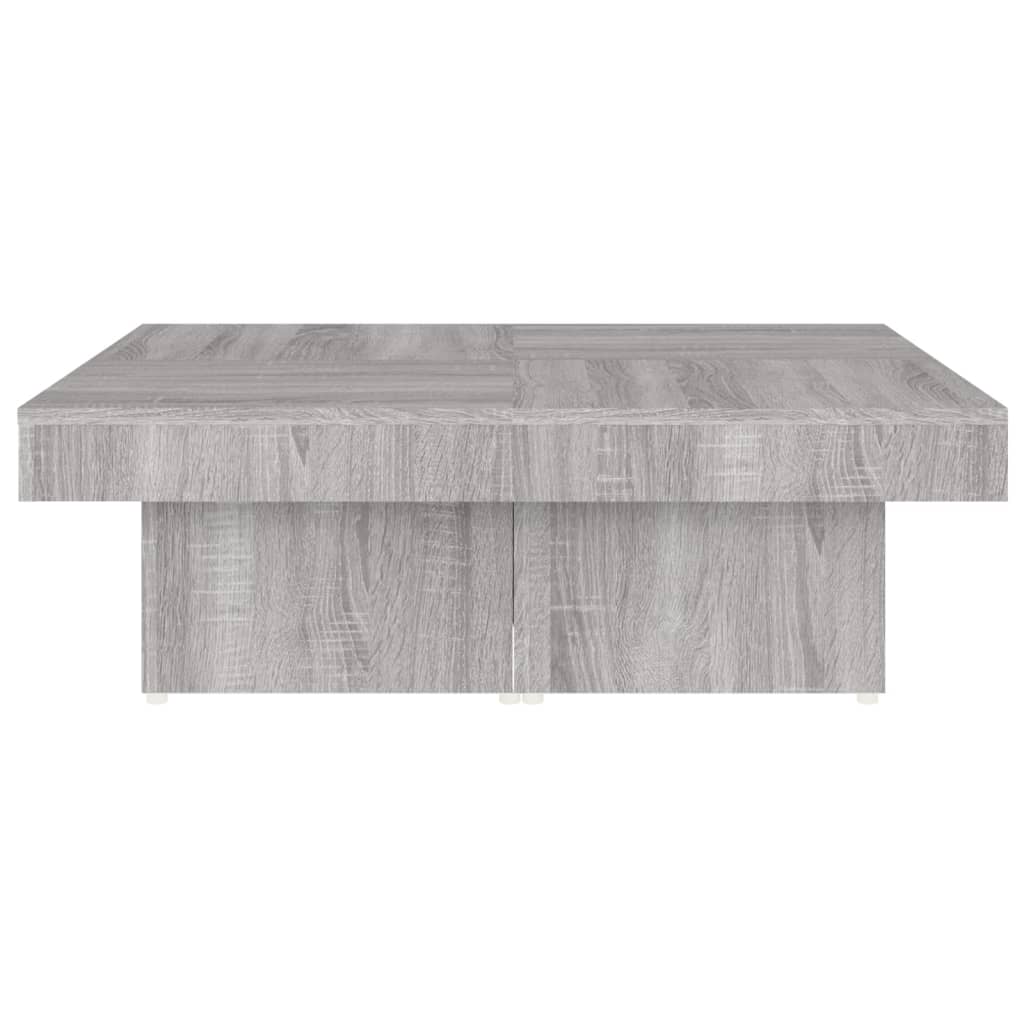 Salontafel 90X90X28 Cm Bewerkt Hout Eikenkleurig Grijs sonoma