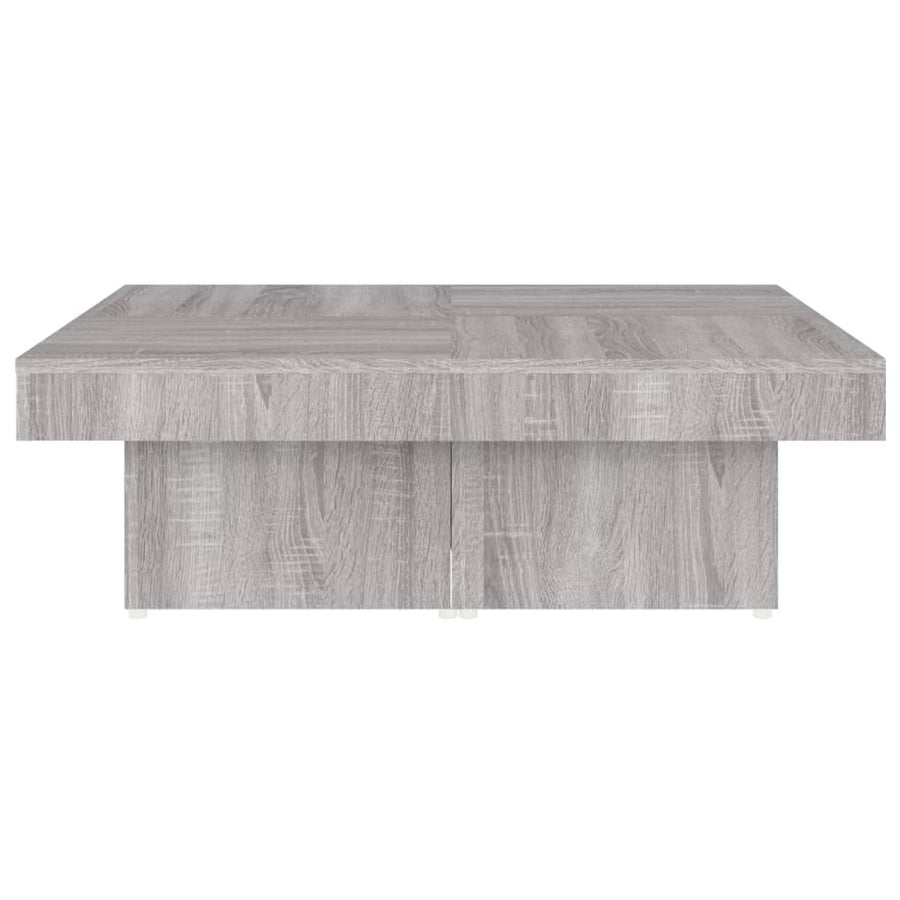Salontafel 90X90X28 Cm Bewerkt Hout Eikenkleurig Grijs sonoma