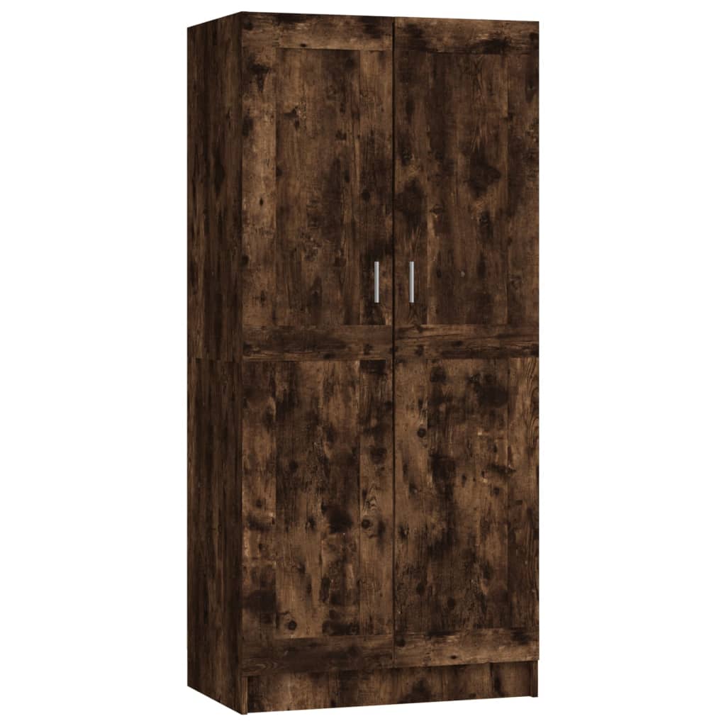 Kledingkast 82,5x51,5x180 cm bewerkt hout gerookt eikenkleurig