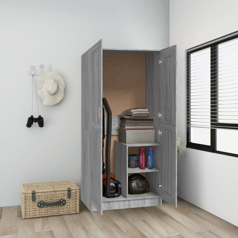 Kledingkast 82,5x51,5x180 cm bewerkt hout grijs sonoma eiken