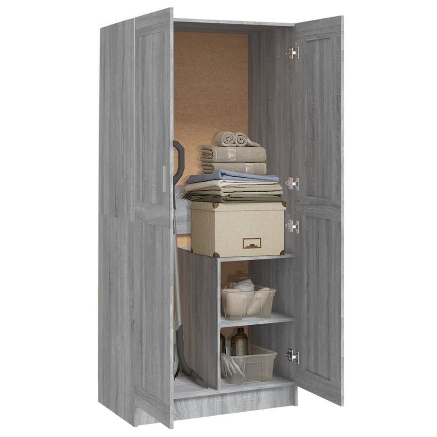 Kledingkast 82,5x51,5x180 cm bewerkt hout grijs sonoma eiken