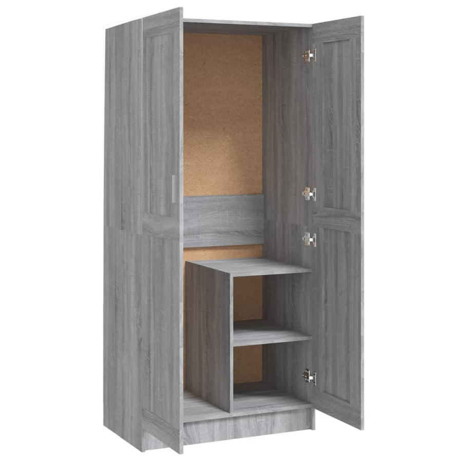 Kledingkast 82,5x51,5x180 cm bewerkt hout grijs sonoma eiken