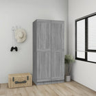Kledingkast 82,5x51,5x180 cm bewerkt hout grijs