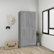 Kledingkast 82,5x51,5x180 cm bewerkt hout grijs